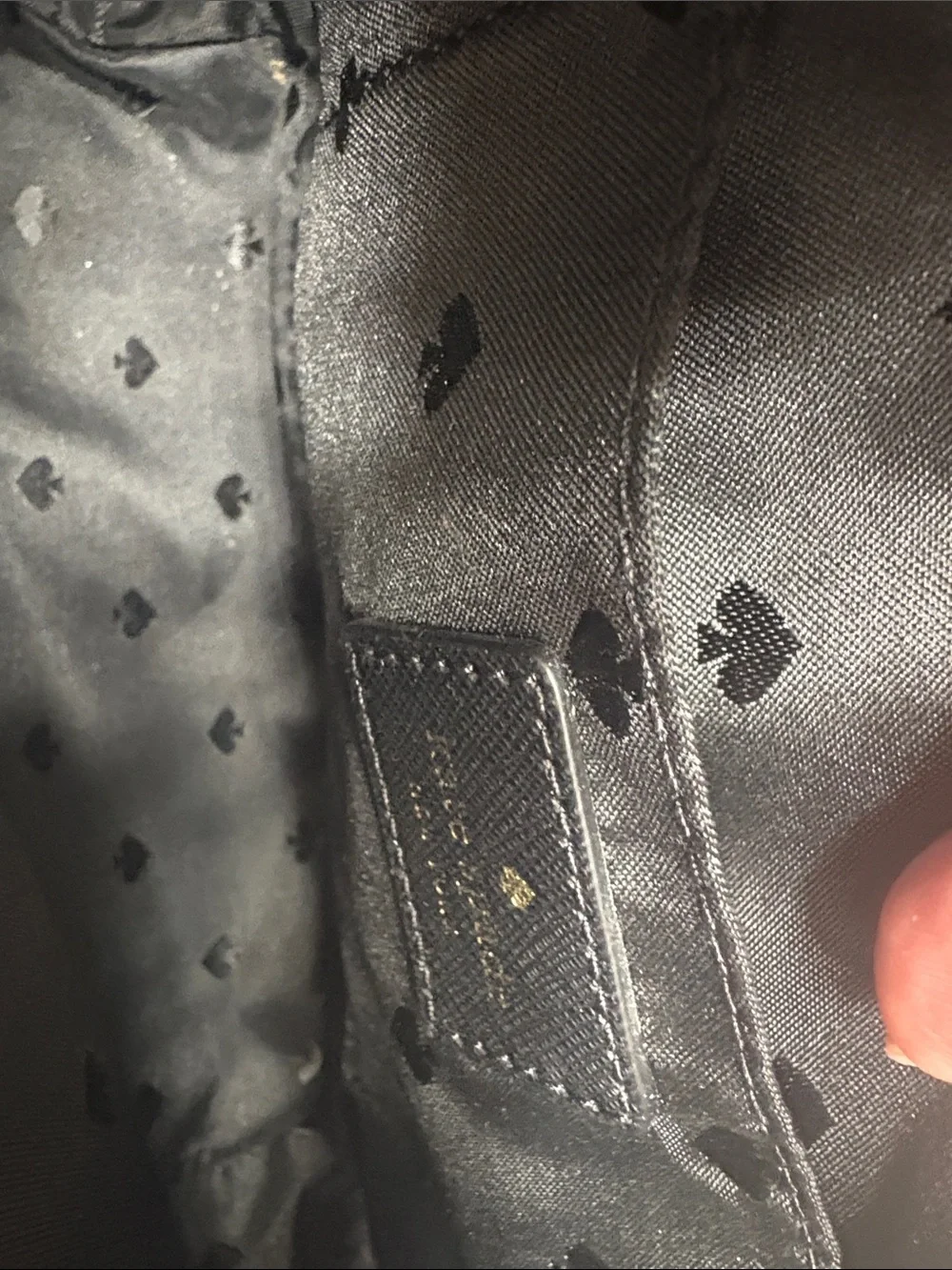 kate spade Black Satchel with Glitter Panel